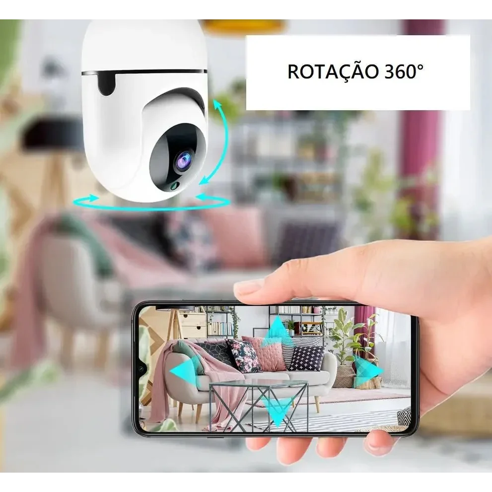 Câmera de Segurança Wi - Fi Full HD Com Zoom Sem Fio