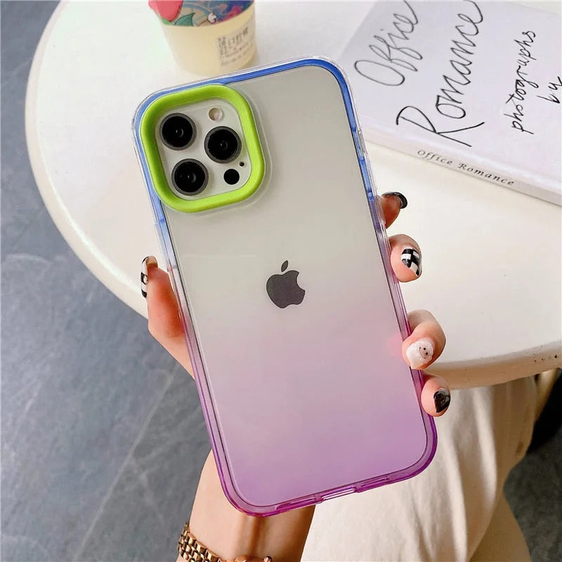 Case Bicolors - iPhone XS Max / Azul, Roxo e Verde