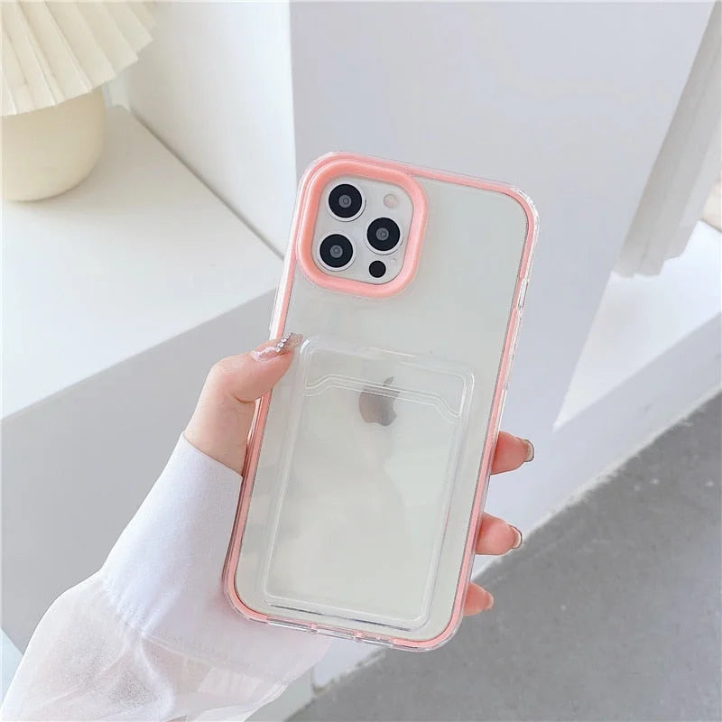 Case Card Clear - iPhone 7 e 8 / Rosa Claro