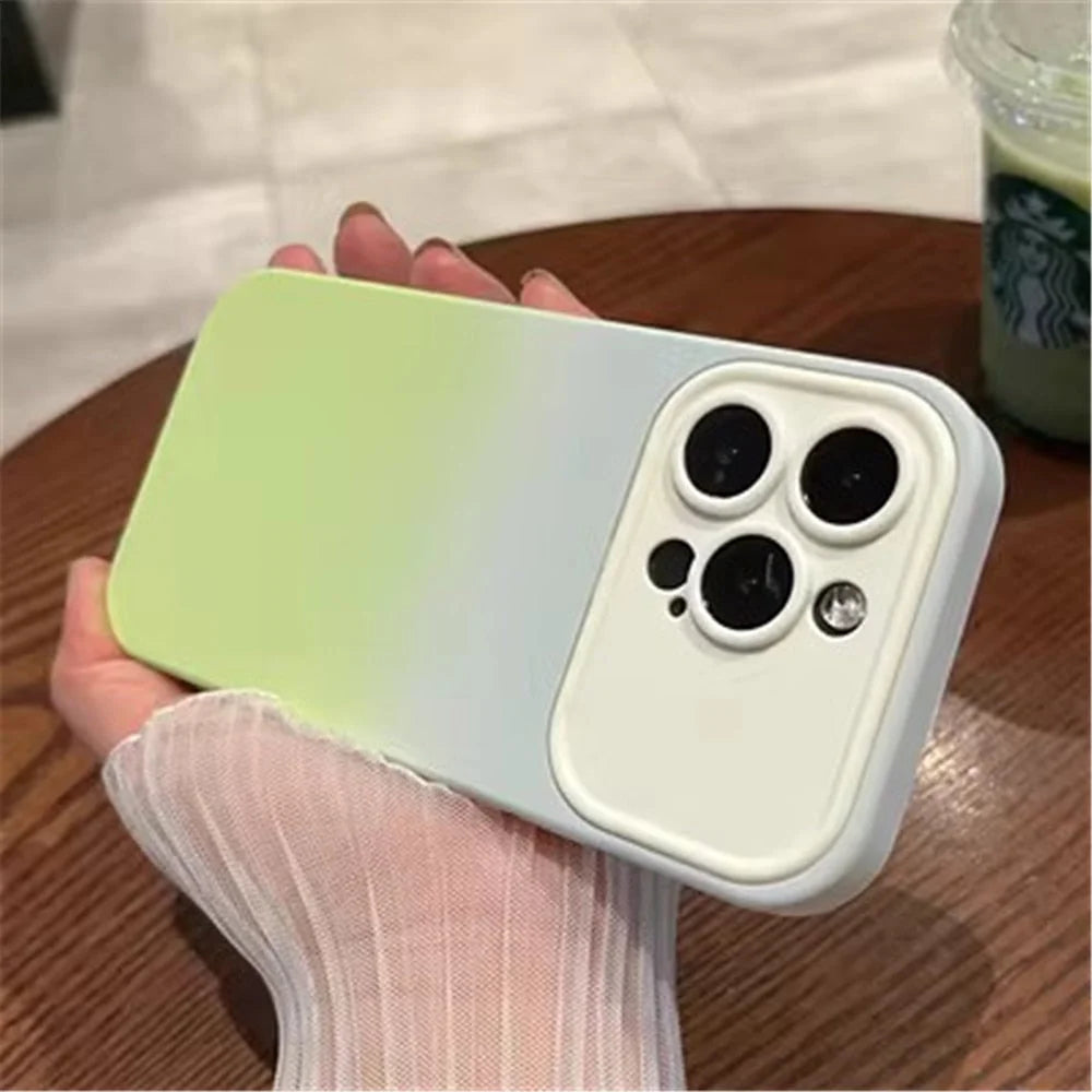 Case Double Gradient - Azul e Verde claro / iPhone 14