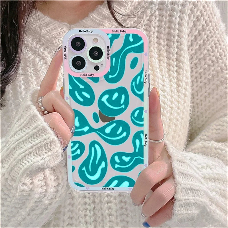 Case Funny Smile - Azul / iPhone 14