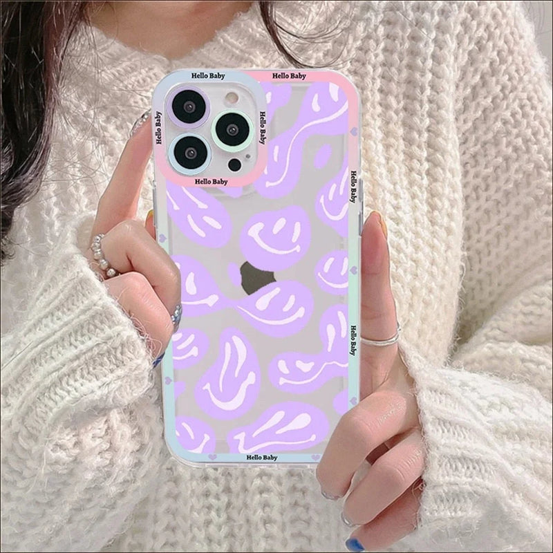 Case Funny Smile - Lilas / iPhone 14