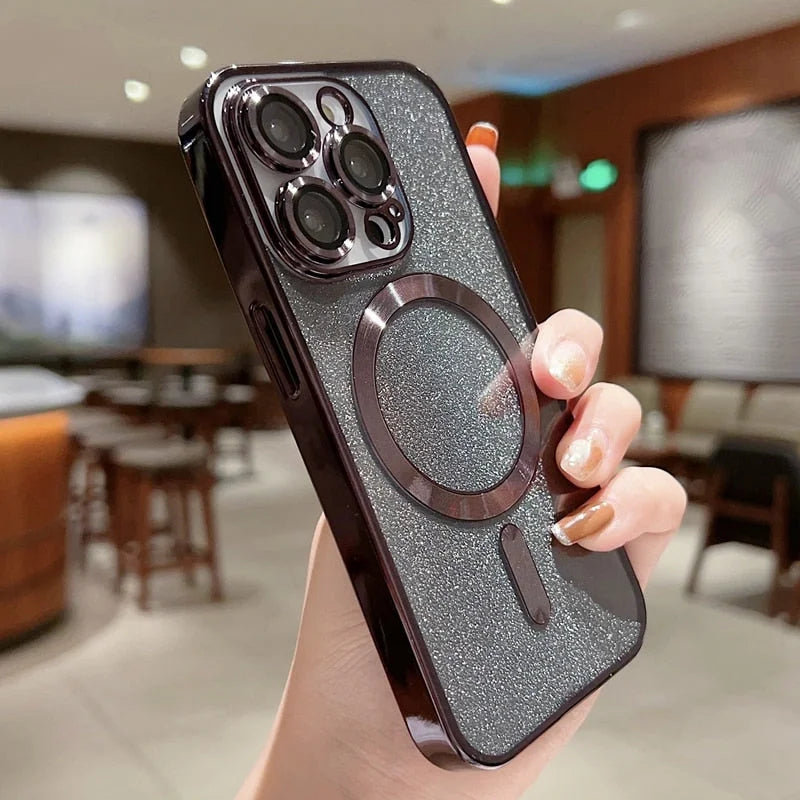 Case Mag Glitter - iPhone 14 / Preto