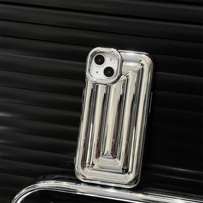 Case Metal Puffer - Prateado / iPhone 14