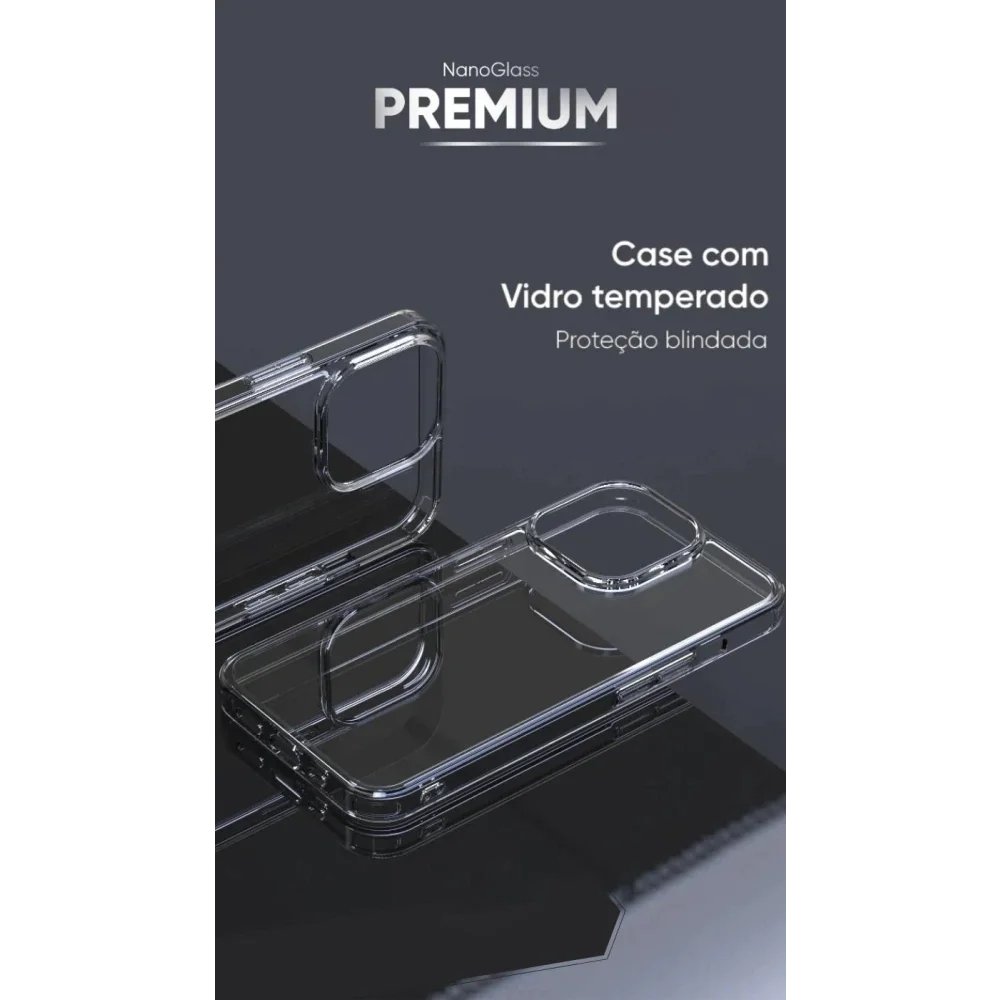 Case Nano Glass De Vidro Temperado Transparente