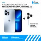 Case NanoGlass Blindada Premium com Dupla Proteção 360º