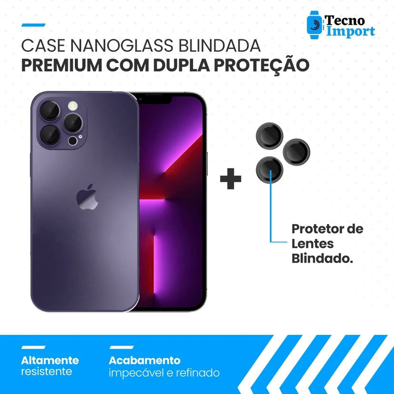 Case NanoGlass Blindada Premium com Dupla Proteção - Roxo