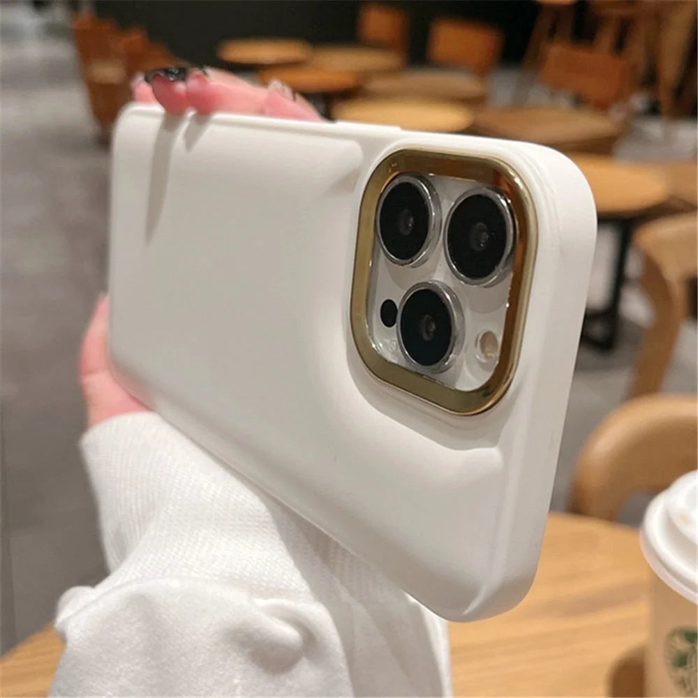 Case Puff Gold - Branco / iPhone 14