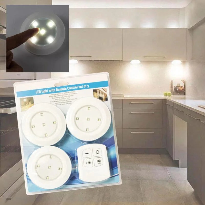 Kit com 3 Luminárias Led Sem Fio Controle Remoto - GR6