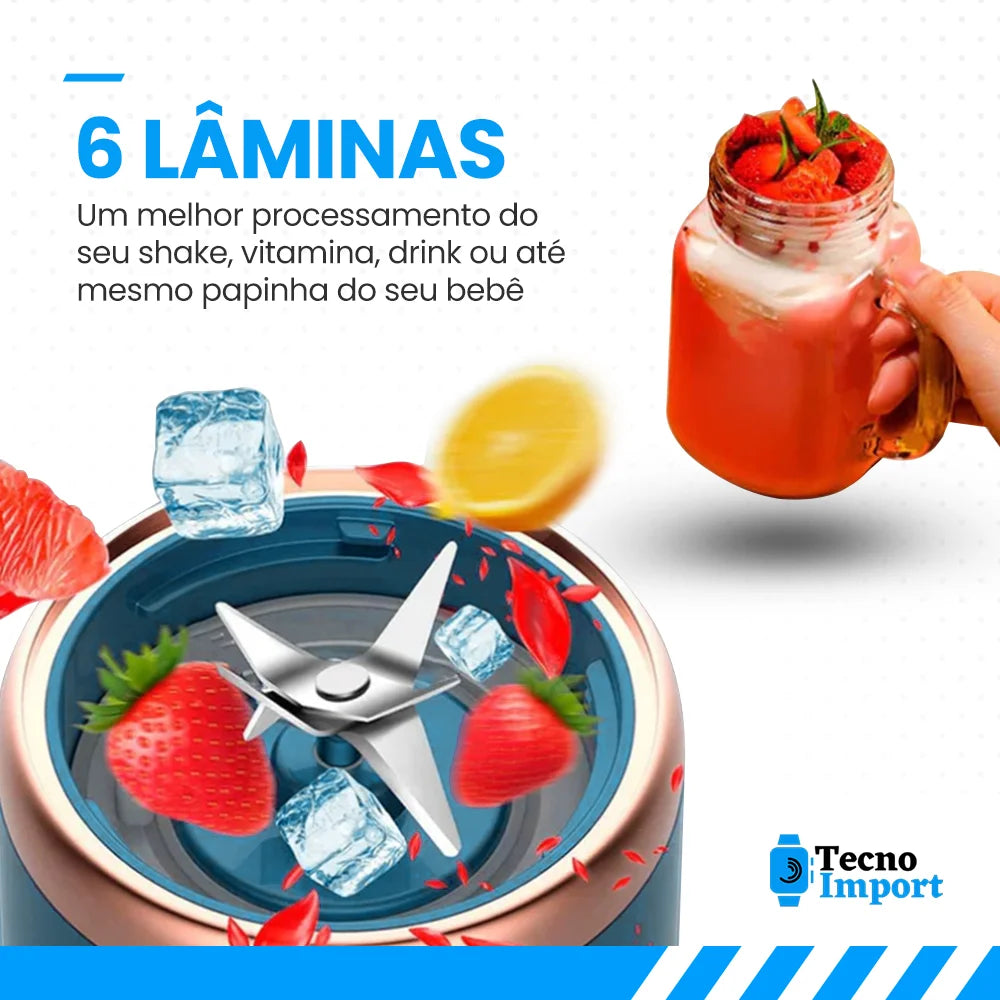 Liquidificador Portátil 6 Lâminas Tecno ®
